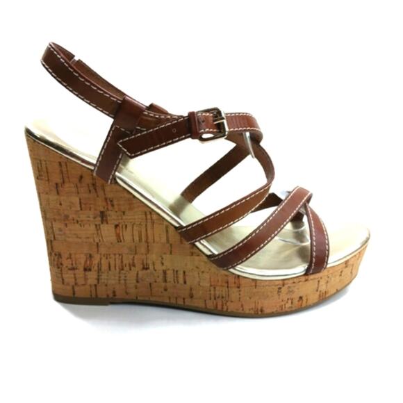 SS1379 GUC Banana Republic Wedge Sandals size 10 - Picture 1 of 7